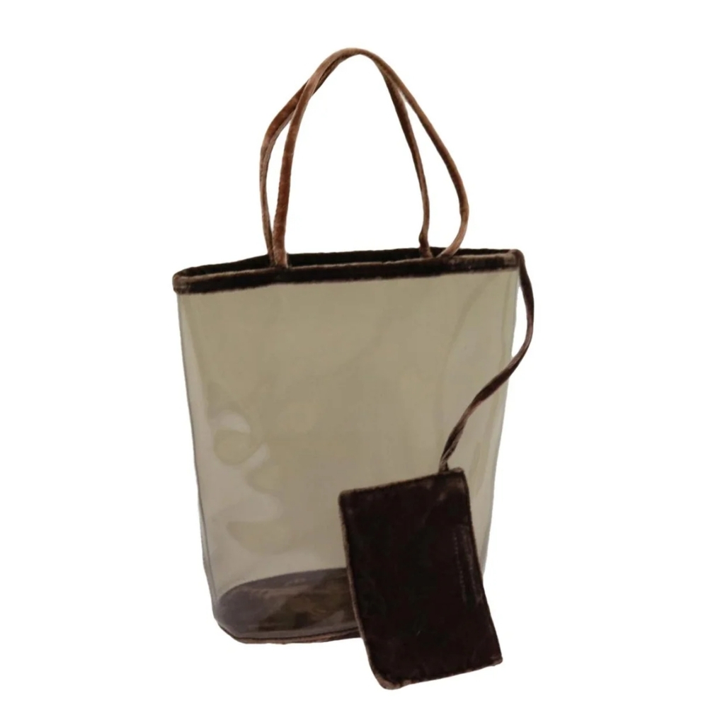 Prada Brown Clear Tote Bag